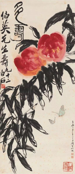 书画主场！2017西冷春拍多件藏品高价成交_Lot331齐白石（1863～1957）、王雪涛（1903～1982） 多寿图 起拍价RMB-480万 成交价RMB- 598万元 