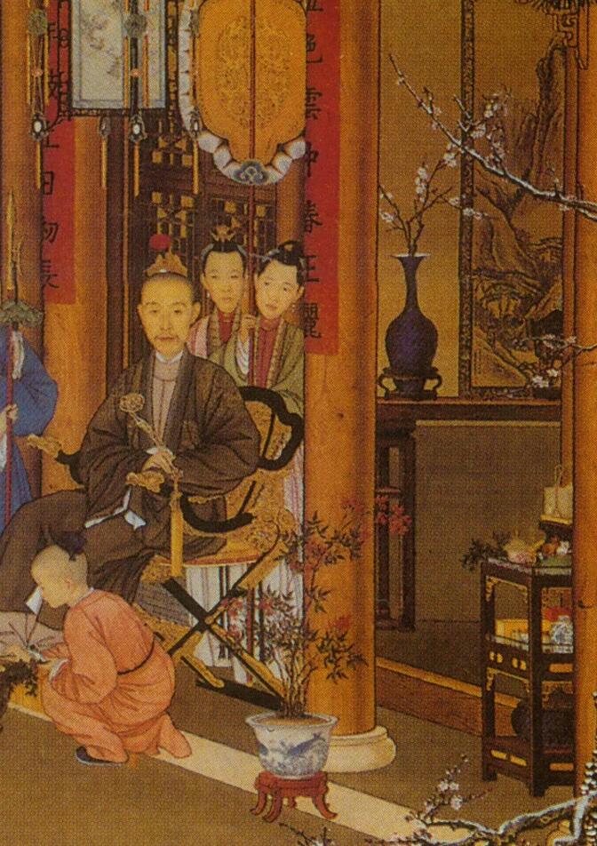 宫廷艺术佳品：清乾隆青花松鹿献瑞图大橄榄瓶
