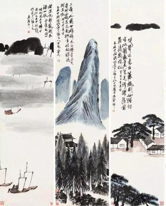 估价5亿人民币 齐白石《山水十二条屏》现身保利_