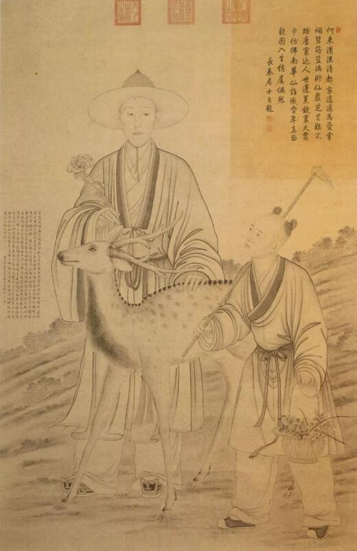 宫廷艺术佳品：清乾隆青花松鹿献瑞图大橄榄瓶