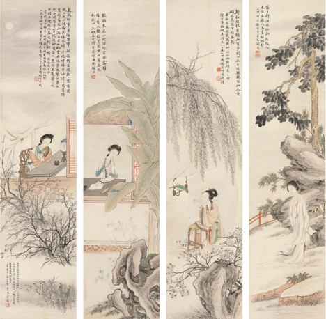 书画主场！2017西冷春拍多件藏品高价成交_Lot2392 冯超然（1882～1954） 四美图 起拍价RMB-70万 成交价RMB- 166.75万元 