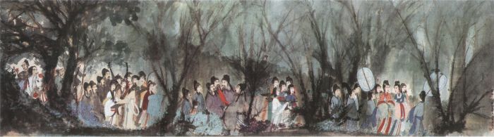傅抱石《丽人行》的流转：起初送给郭沫若_傅抱石《丽人行》原图