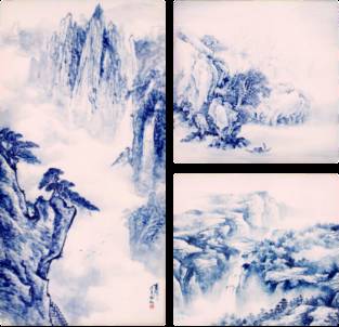 品种多样的瓷板画_