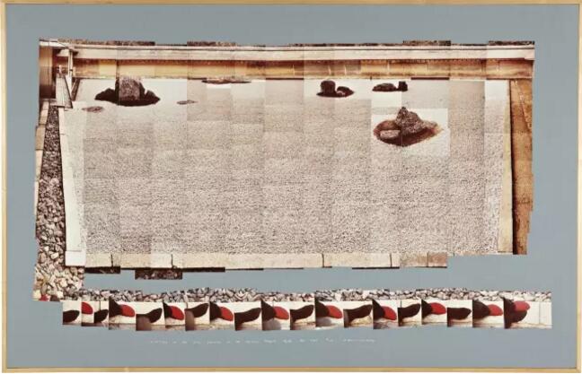 为了摄影！大卫·霍克尼拼了(Walking in the Zen Garden at the Ryoanji Temple, Kyoto, February 21st, 1983