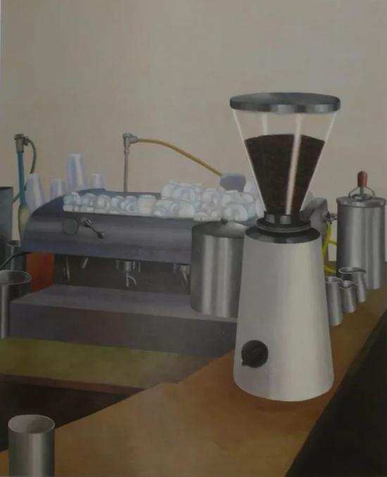 丰富的世界！Antonín ?t?ízek个展即将开幕(咖啡机 2009-油画 220x180cm)