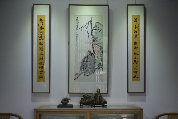 “寿苏会”海报展览现场展出的西湖画会同仁合作寿苏作品