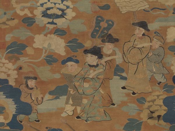 传宋 缂丝 新韶婴戏（局部）