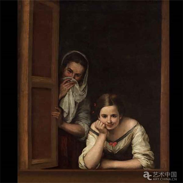 巴托洛梅·埃斯特班·穆里罗，《窗口的两个女人》（1655-1660），油画。伦敦国家美术馆，华盛顿特区。图片由国家美术馆理事会提供。