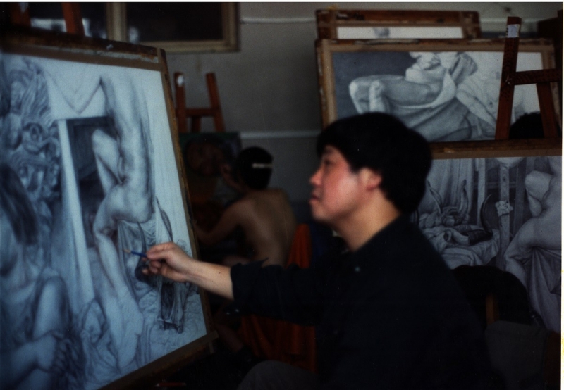 当代水墨画名家郑忠的艺术之路之三十四素描导师张烨
