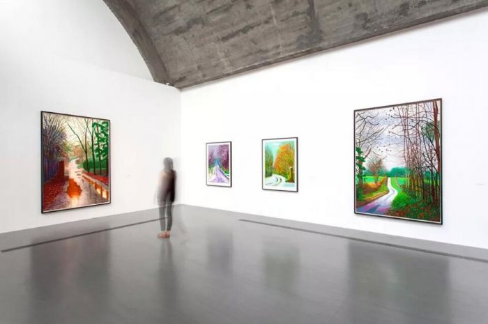 大卫·霍克尼2015年佩斯北京个展现场 © David Hockney, photograph by Wang Xiang, Pace Gallery