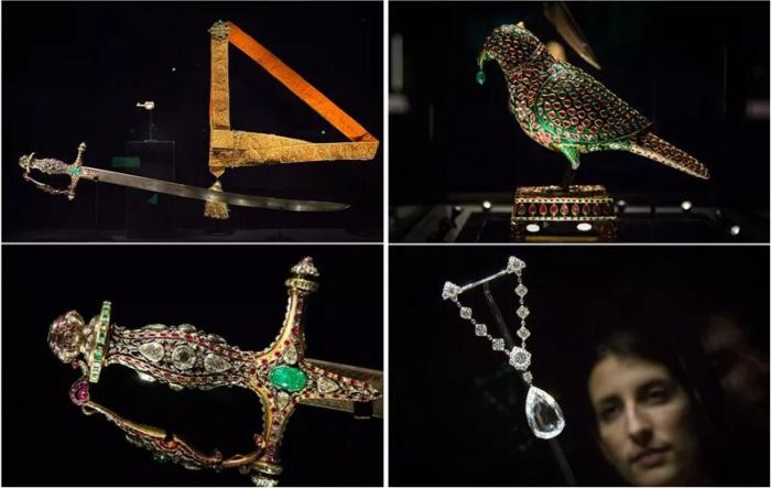 ▲ 英国维多利亚和阿尔伯特博物馆（V&A）的“印度珍宝：阿勒萨尼珠宝收藏（Treasures from India: Jewels from the Al-Thani Collection）”