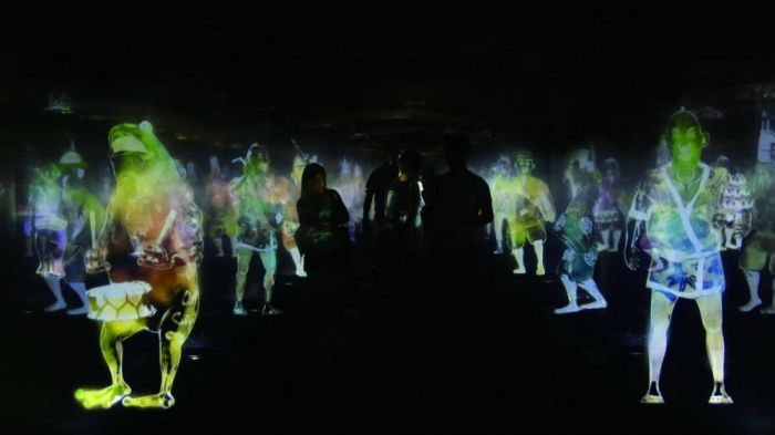 Peace can be Realized Even without Order - Dancing People and Animals Beyond Borders teamLab, 2012-2018, Interactive Digital Installation, Endless, Sound: Hideaki Takahashi, Voices: Yutaka Fukuoka, Yumiko Tanaka
