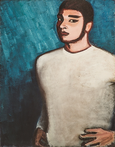 《我》杨雨澍1976年布面油画
