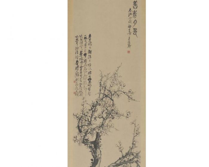 吴昌硕梅花轴（局部）