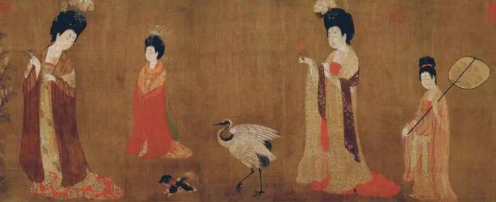 唐周昉《簪花仕女图》（局部），辽宁省博物馆藏