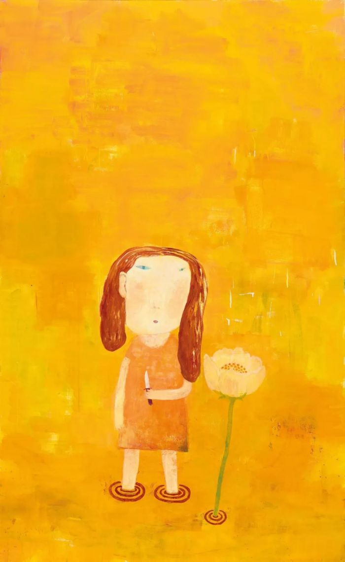 奈良美智，《Untitled》，亚克力、画布、1990年作
