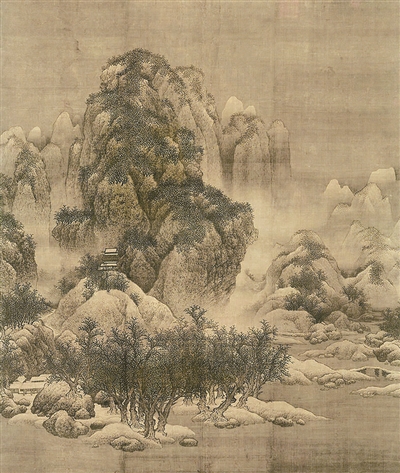 《雪景寒林图》 北宋 范宽 绢本 水墨 193.5×160.3cm 天津博物馆藏