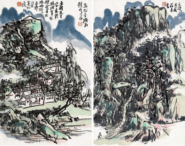 黄宾虹《峨眉纪游册页》（局部）