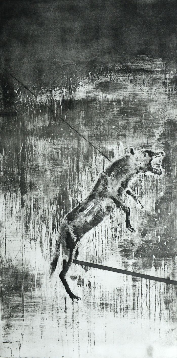 王家增《幻象3》 200X100cm 铜版蚀刻 2017