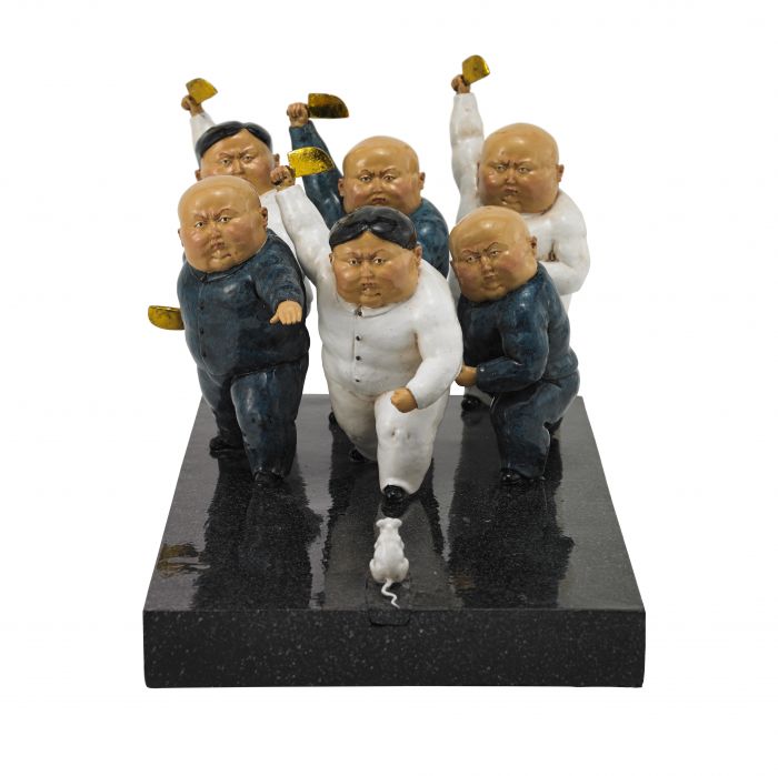瞿广慈 《金刀帮》 21cm×21.5cm×33.5cm 玻璃钢着色，手绘