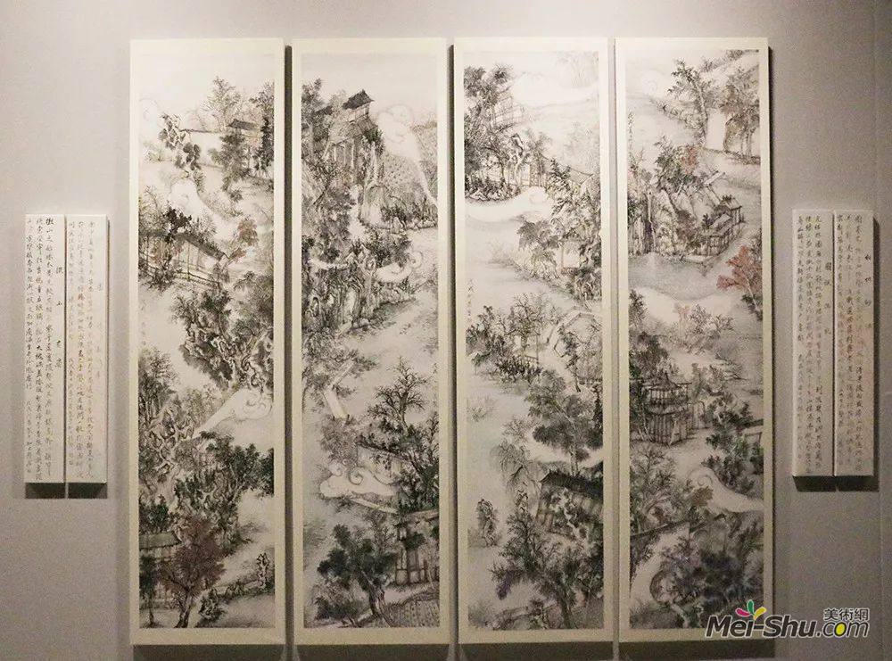 何翔丨《园趣》丨55×210cm×4丨纸本