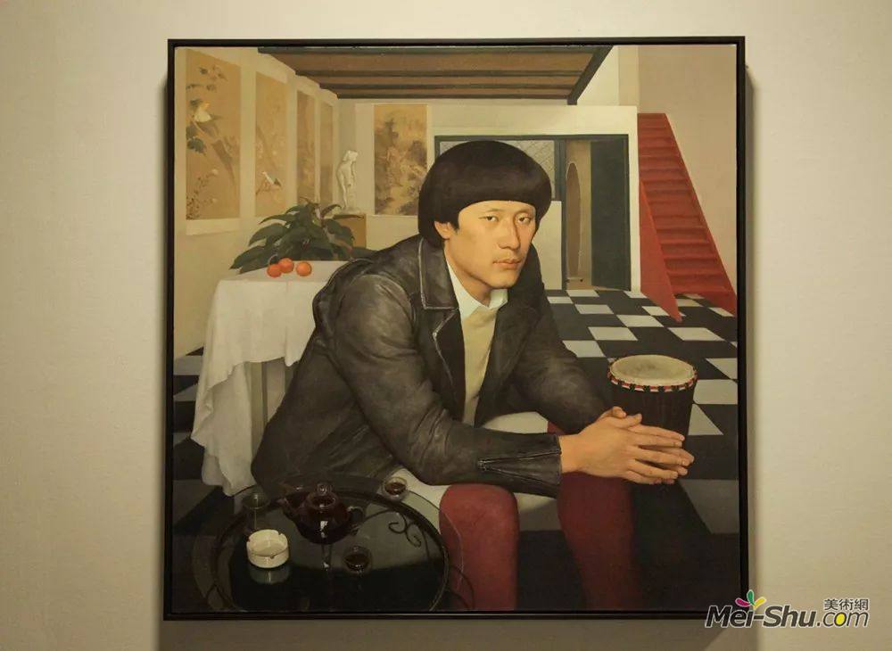 张百川|《男肖像》|120x120cm|布面油画