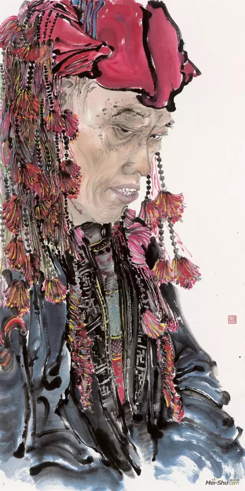莫子毅 民族元素 纸本设色138x69cm 2017