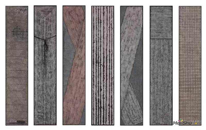 《琴》系列，徐静，126cm x 24cm x 7，岩彩，2016