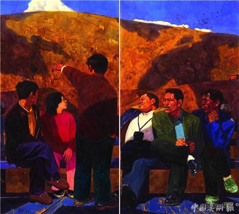 《出游》水彩 180×200cm 陈朝生 2008年