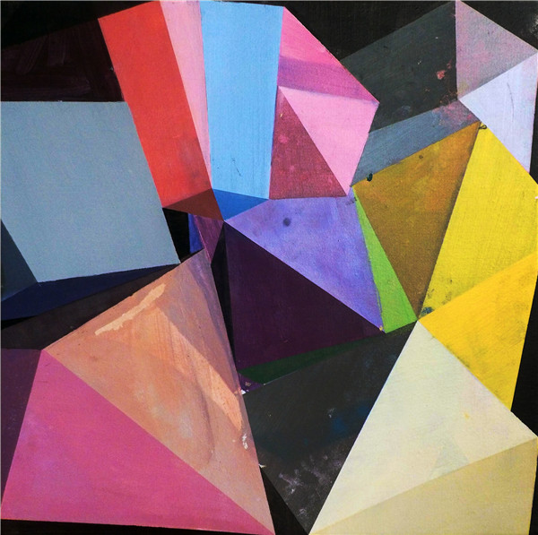 尖锐的形50x50cm-布面丙烯-2016段晓刚