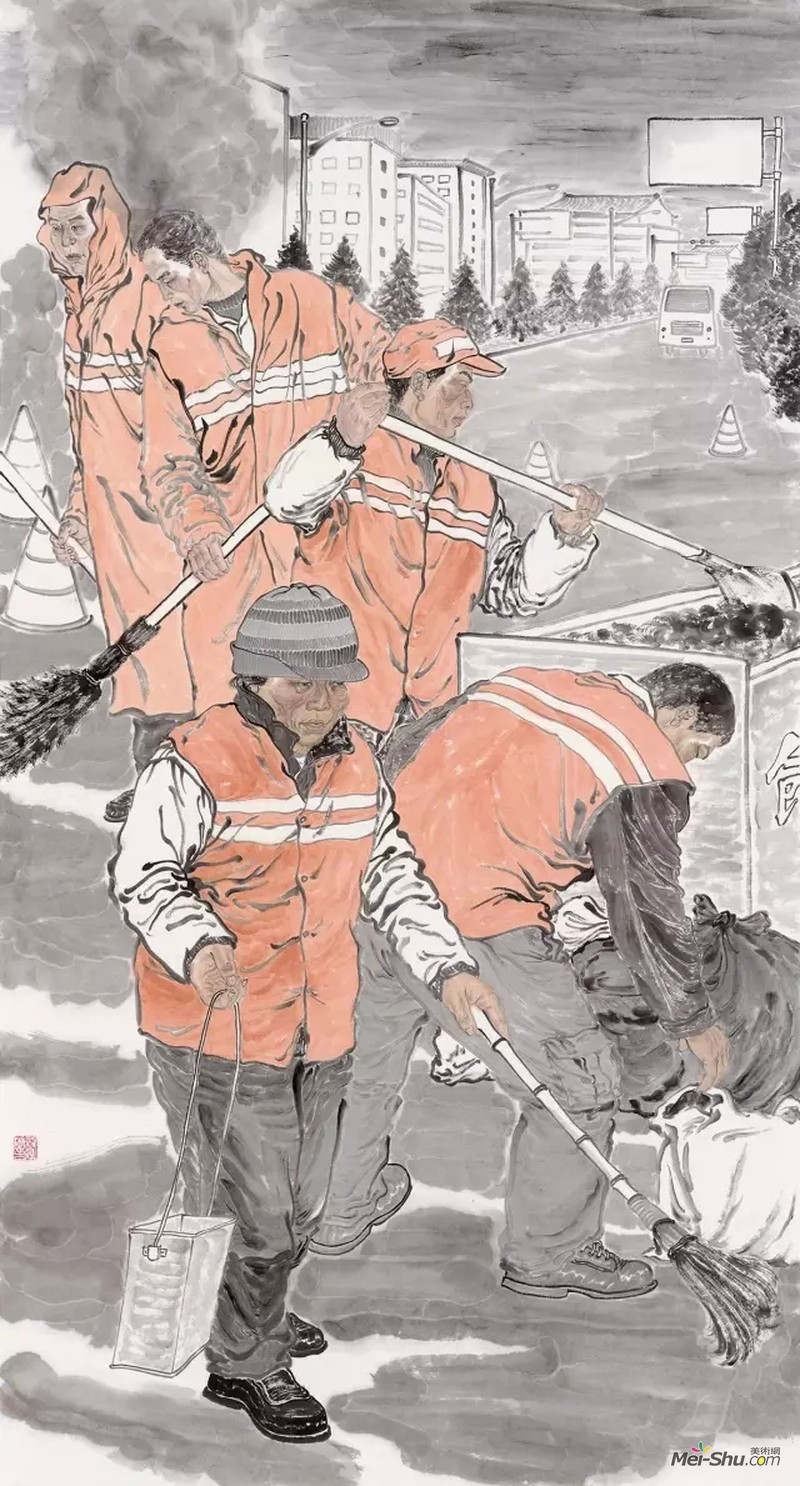 罗淇瀚可爱的人之一 纸本设色180x97cm 2016