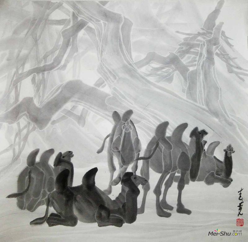 四尺斗方 《群驼》 66x66 2016年