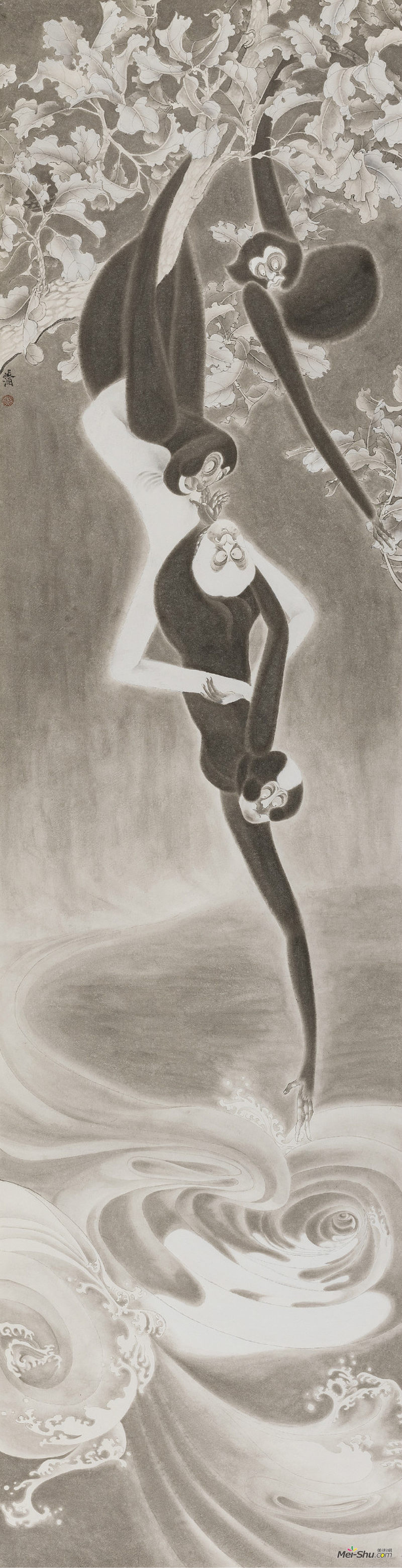 张峻滔《是非各辩》 240x50cm 纸本水墨
