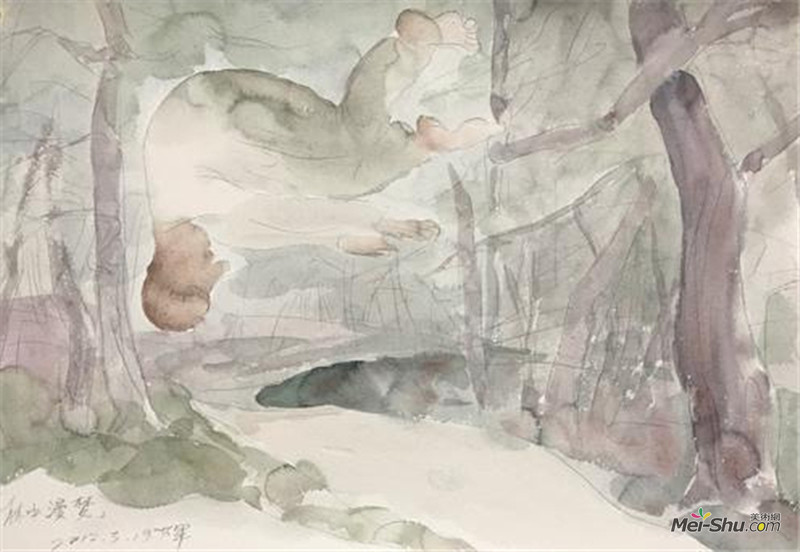 王少军 林中漫梦 51.2 x 77 cm