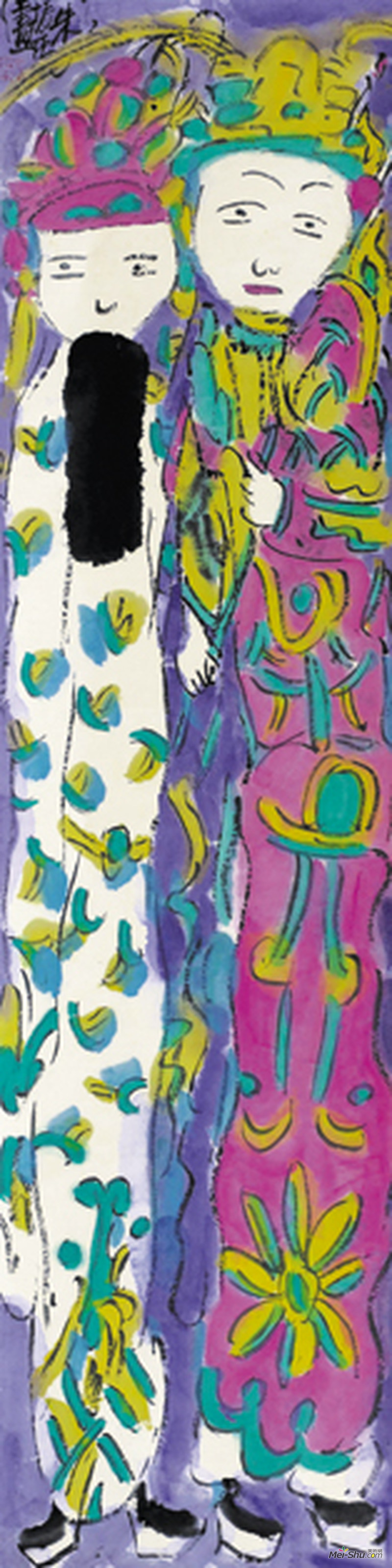 戏剧人物之四作者：朱振庚创作年代：2007规格：138×34cm品类：中国画