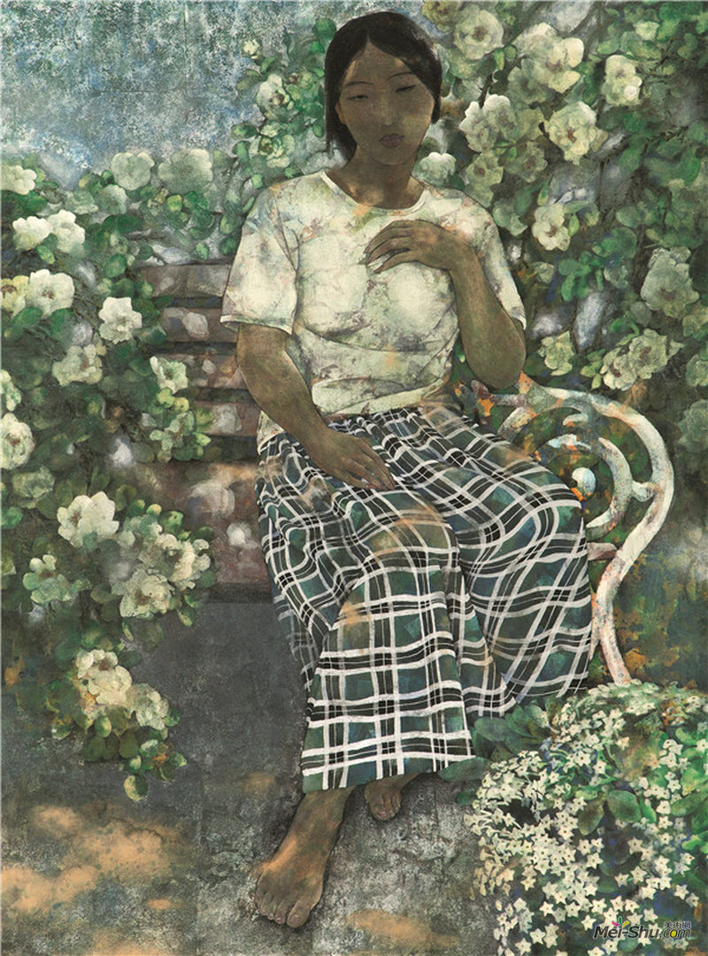 吴磊 花荫 中国画 97cm×132cm.jpg