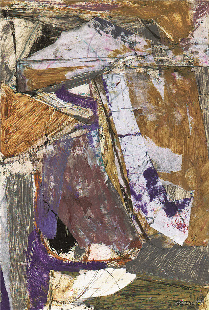 敦煌（草图9） 27×16.8cm 纸板上油彩、色粉等 2001年