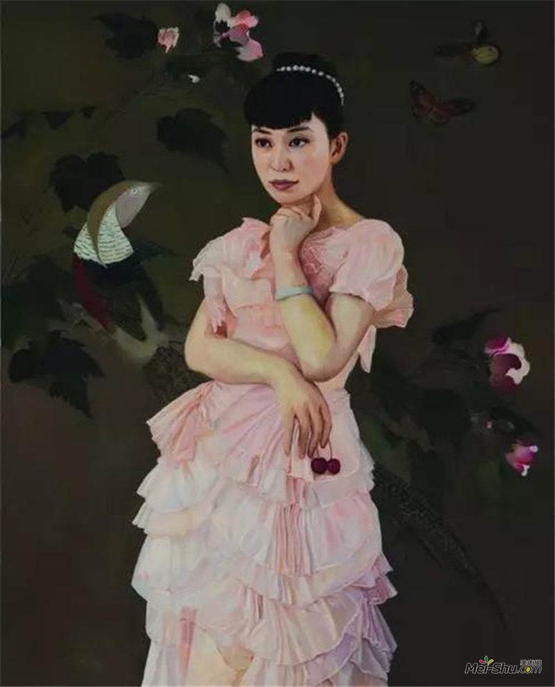 2-林笑初《芙蓉》布面油画 120x80cm 2017年