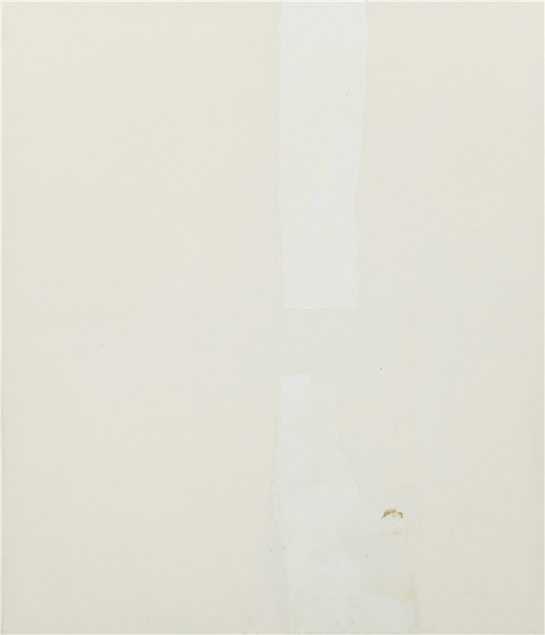 小华 一点点，140mx120cm，布上宣纸拼贴，铁丝，2015
