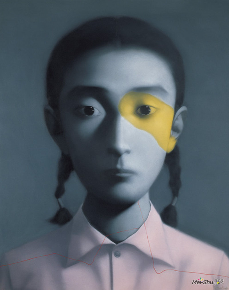 穿粉红色衬衣的女孩作者：张晓刚创作年代：2006规格：200×160cm品类：油画