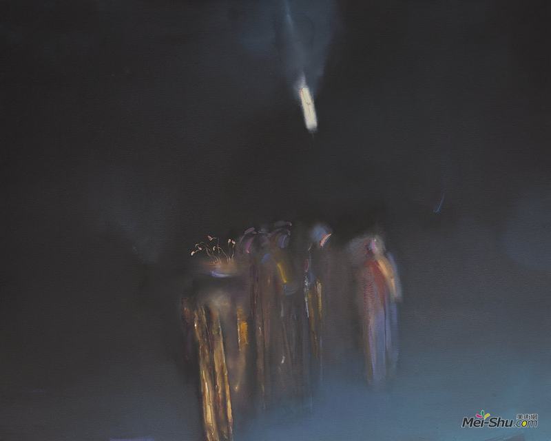 《暗夜降临时的低吟》，许东生，布面油画，210x150cm，2011
