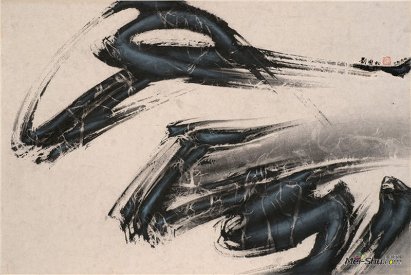 刘国松《风扫过》 58.5x87.5cm 纸本水墨 1964