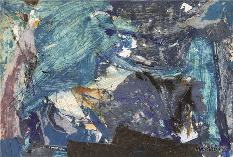 敦煌（草图8） 25.2×16.8cm 纸板上油彩、色粉等 2001年