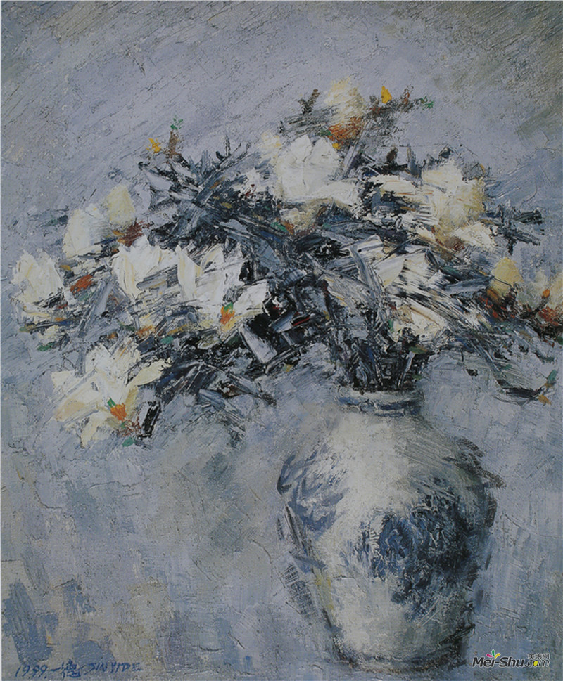 花如玉、金一德、 1999年、 布面油画、61cmx50cm