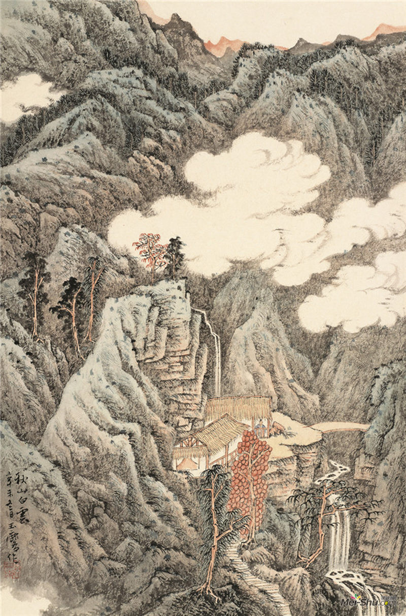 宋玉麟 《秋山白云图》1991年