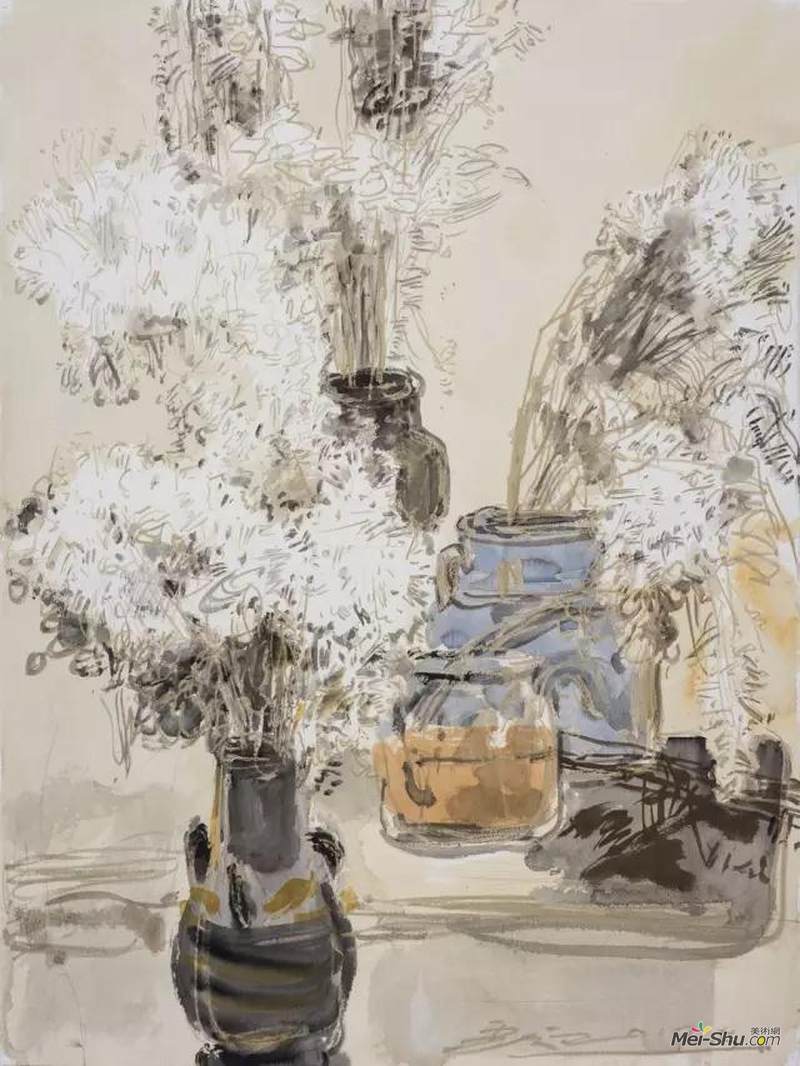 赵云龙 《五月丁香-12》 纸上水彩 56×76cm 2017年