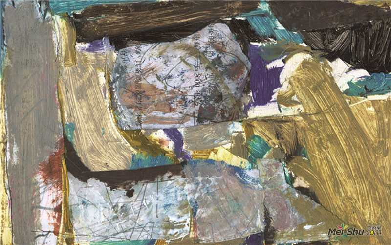 敦煌（草图2） 27×16.8cm 纸板上油彩、色粉等 2001年
