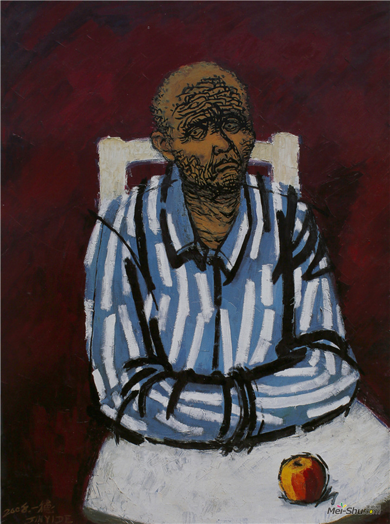 暮年系列之二、 金一德、2008年、 布面油画、130cmx97cm