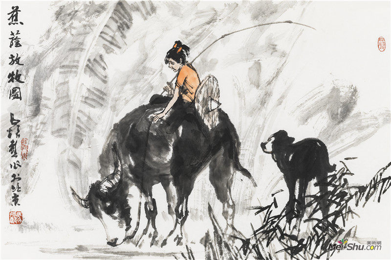 马振声《蕉荫放牧图》之二 2013年 45.6cmX68.8cm