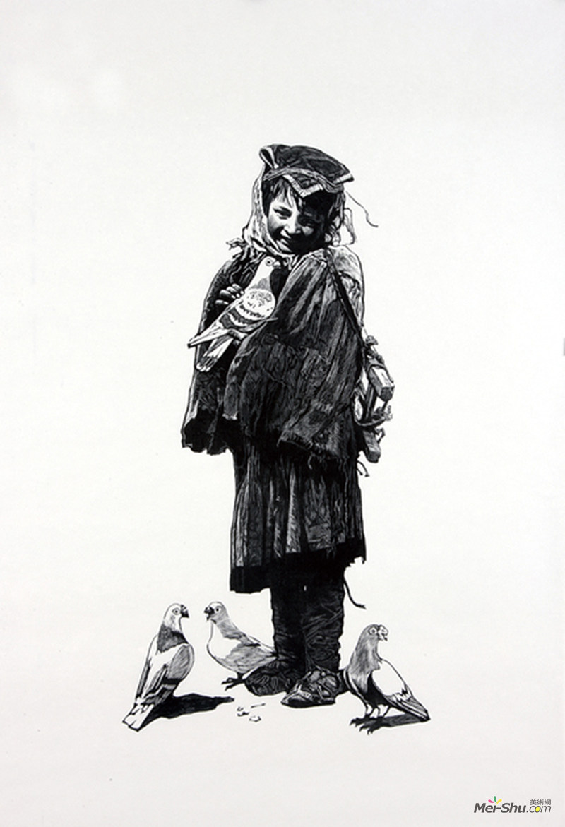 鸽子作者：阿鸽创作年代：1984规格：82×50cm品类：版画